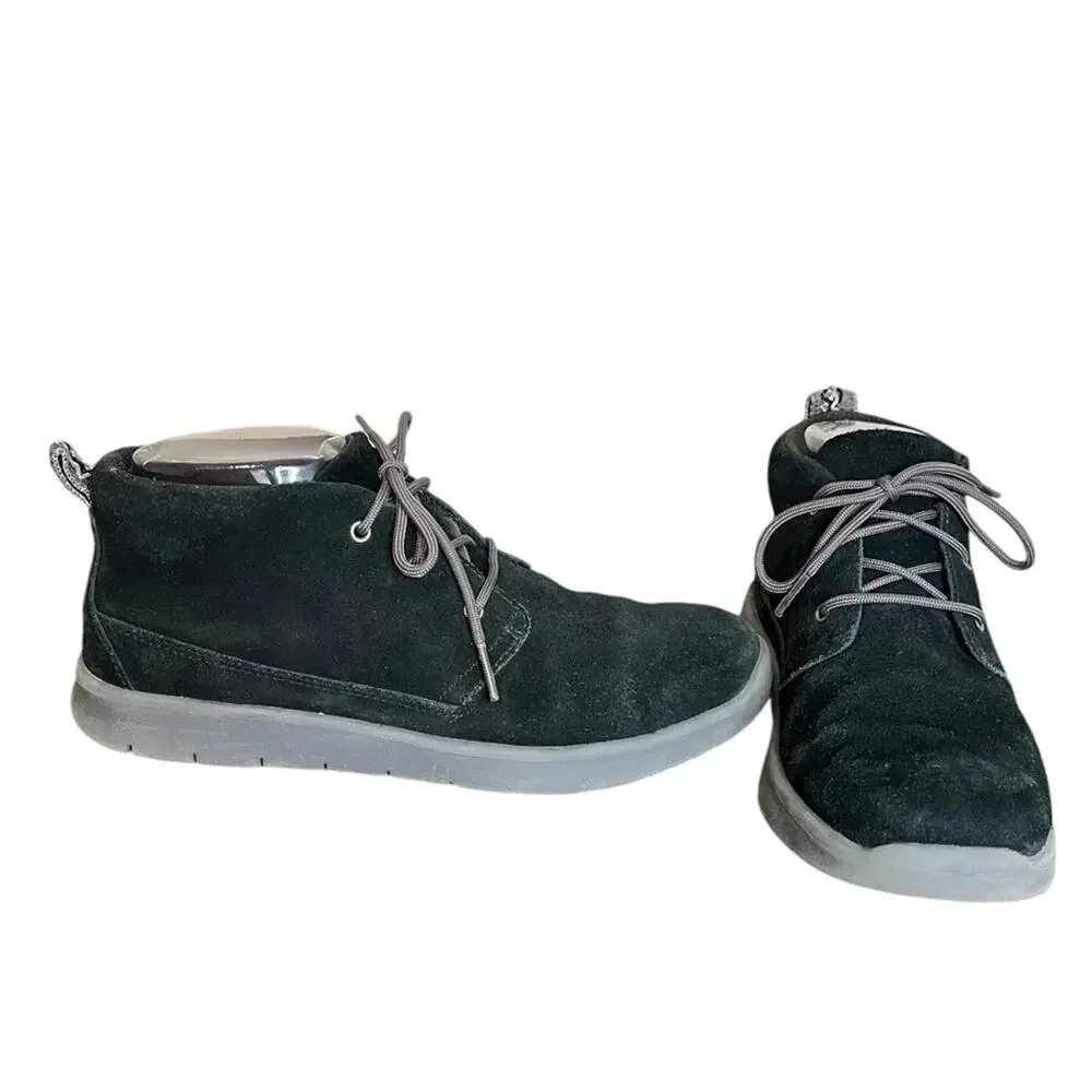 UGG 1098455K Black‎ Suede Ankle Lace Up Boots Boy Girl Unisex Size 5